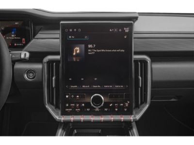 Central infotainment touchscreen with climate and media controls