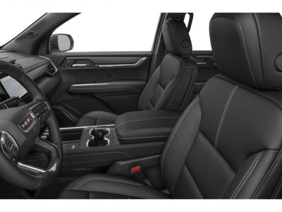 Black leather interior with stitched seats and modern dashboard design