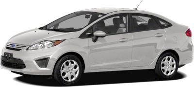 Aerodynamic compact sedan with alloy wheels and four-door configuration