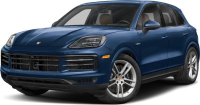 Sporty front and side view of electric SUV with sleek headlights and alloy wheels