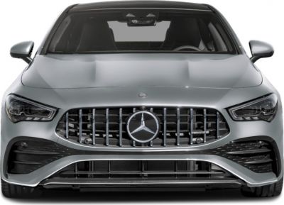 Modern front grille with vertical slats and integrated LED headlights