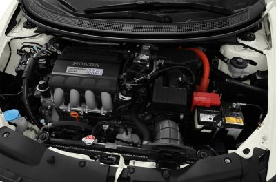 Honda CR-Z engine bay highlighting Integrated Motor Assist hybrid system
