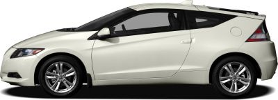 Side profile of sporty compact hybrid coupe with aerodynamic design