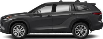 Side profile of a modern SUV with aerodynamic design and alloy wheels.
