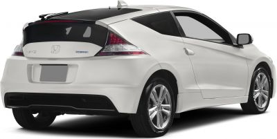 Hybrid hatchback rear and side profile with sleek design and aerodynamic shape.