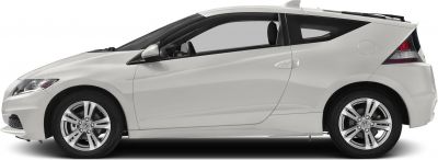 Side profile of compact hybrid coupe with alloy wheels and hatchback rear.