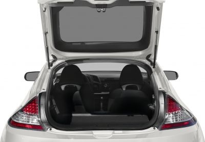 Open hatchback trunk showing rear seats and taillights