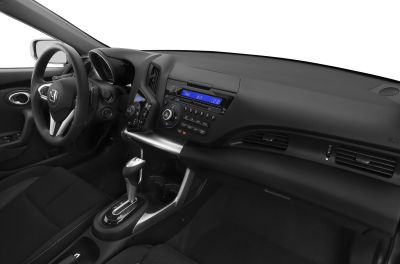 Interior dashboard with steering wheel and gearshift