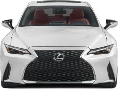 Front view with distinctive spindle grille and sharp LED headlights