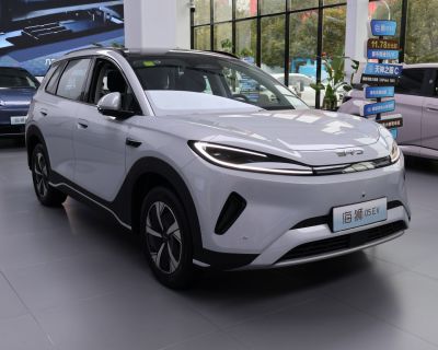 Sleek front view with slim LED headlights and aerodynamic design