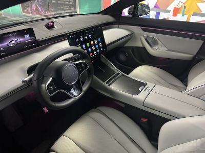 Digital dashboard and touchscreen display inside a modern car interior