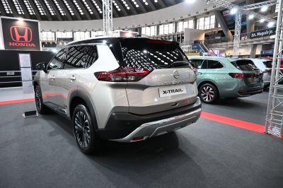 Rear view of a modern SUV with distinctive taillights and alloy wheels