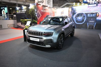 Front view of an SUV with a distinctive grille and modern design.