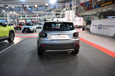 Rear view of a compact SUV with distinct taillights and a sleek modern design
