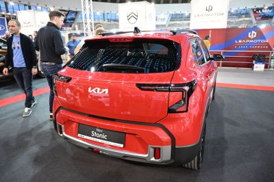 Modern rear view with distinctive taillights and bumper of a compact SUV