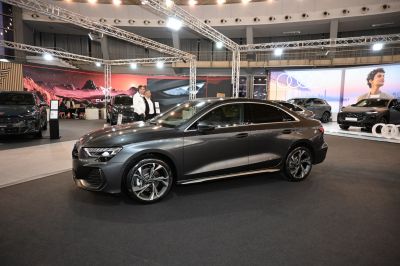 Sleek sedan with sporty alloy wheels and sharp LED headlights