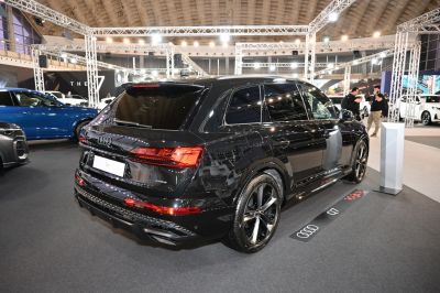 Rear view with LED taillights and alloy wheels