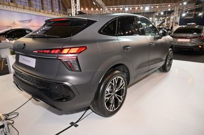 Rear and side view of SUV with modern taillights and alloy wheels