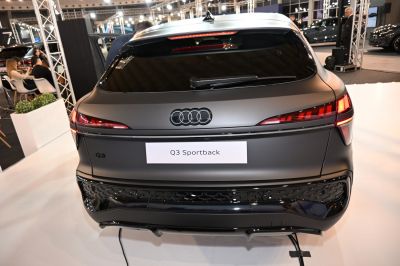 Sleek rear design with LED tail lights and rear window wiper
