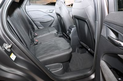 Rear seat interior with fabric upholstery and spacious legroom