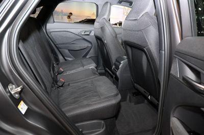 Rear seat interior with fabric upholstery and spacious legroom
