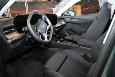 Digital cockpit and multifunction steering wheel in modern car interior