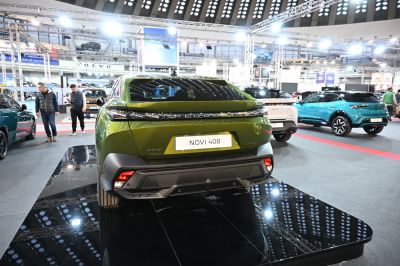 Rear view of Peugeot 408 crossover with sleek taillights and modern rear bumper