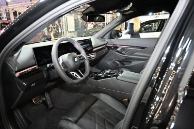 Luxury interior with digital cockpit and advanced controls
