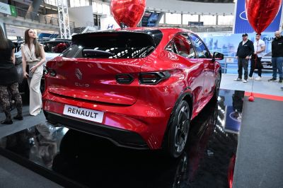 Rear design with unique taillights and glossy red paint