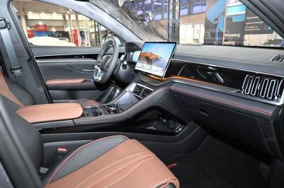 Digital display and modern dashboard with premium leather seats