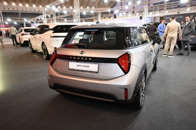 Rear view highlighting unique tail lights and compact hatchback design