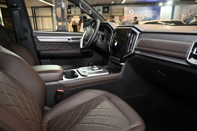 Leather seats with diamond stitching and touchscreen display