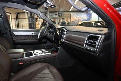 Luxury interior with leather seats and digital controls