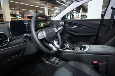Digital dashboard and modern steering wheel with center console