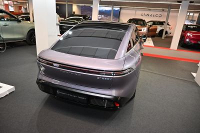 Sleek rear design with continuous LED tail light strip.