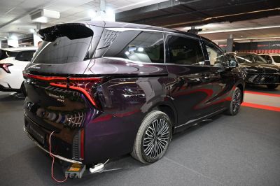 Rear and side view of a hybrid MPV with modern taillights and alloy wheels