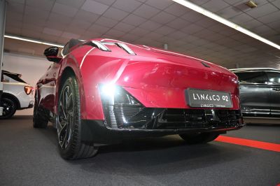Front close-up with LED lights and sporty aerodynamic design