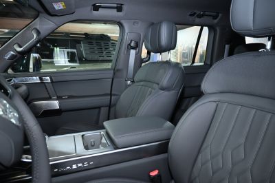 Black leather upholstery and luxurious seating with modern comfort