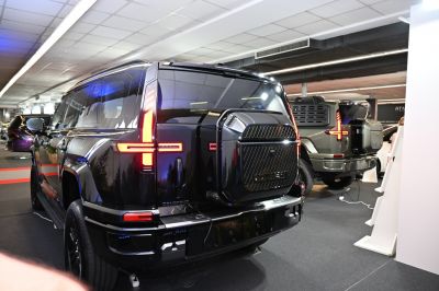 Bold SUV rear with LED tail lights and rear-mounted spare wheel