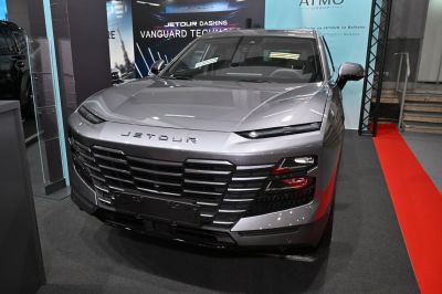 Distinctive front grille and sleek narrow headlights