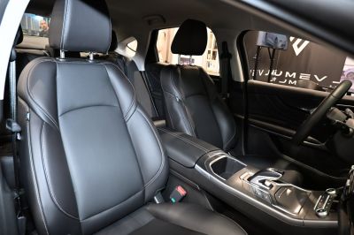 Modern black leather seats and advanced center console design