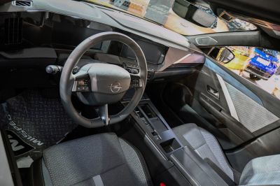 Modern interior with digital dashboard and multifunction steering wheel