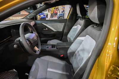 Modern car interior with detailed seats and dashboard