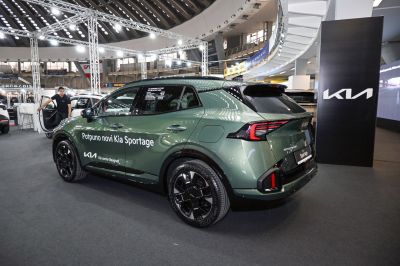 Rear and side view of SUV with sharp taillights and black alloy wheels
