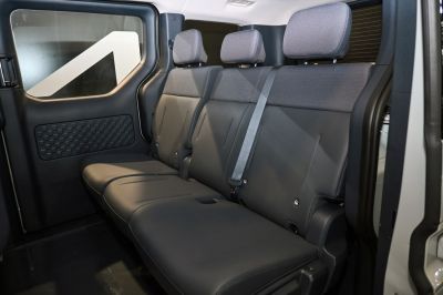 Rear passenger seats with headrests and modern upholstery