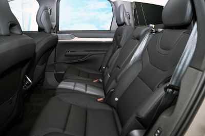 Spacious rear seats with premium leather upholstery and advanced comfort features