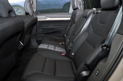 Spacious and premium rear seat interior with modern upholstery and design details