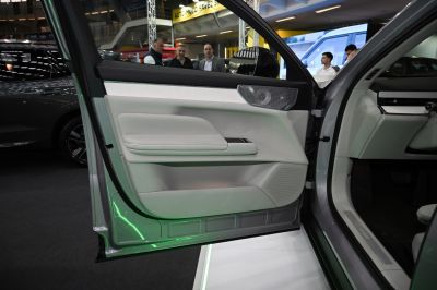 EV interior door panel with premium speaker and modern design