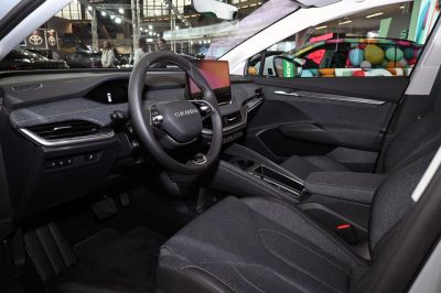 Modern dashboard with touchscreen and ergonomic seating