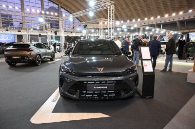 Front fascia and rear hatchback of a modern sporty vehicle